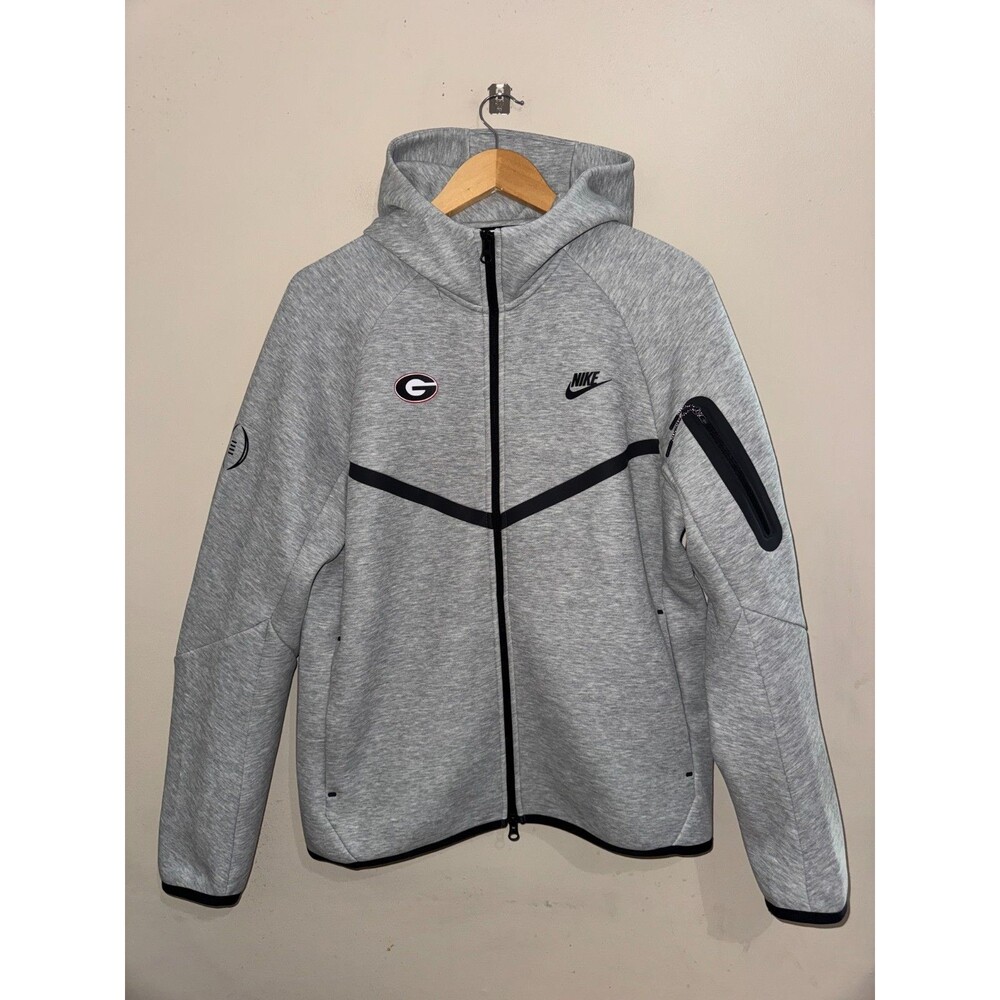 Men M Nike UGA Georgia Bulldogs Dawgs CFP Team Issued PE Tech Fleece Hoodie NCAA